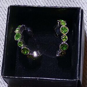 Avon/Birthstone Hoop Earrings/Women/Green Peridot/August Birth Month